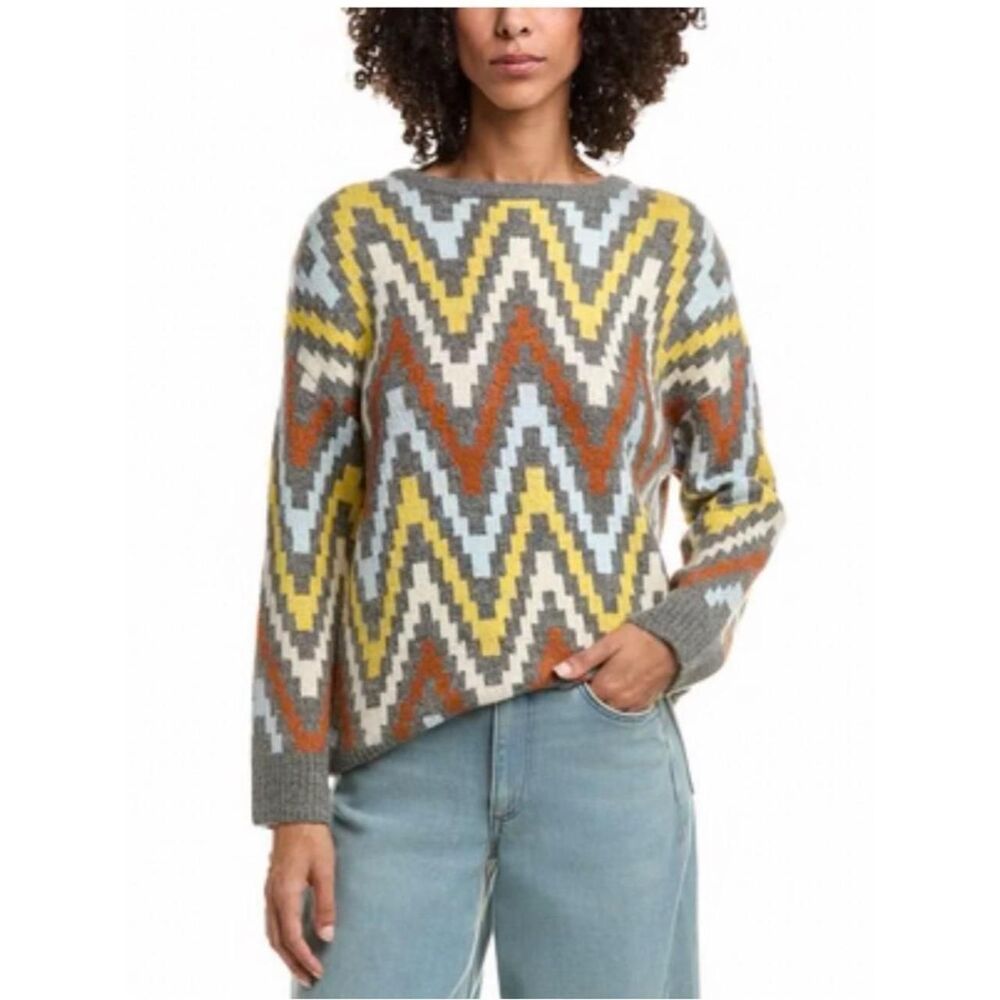 Unbranded Women's Grey and Yellow Jumper